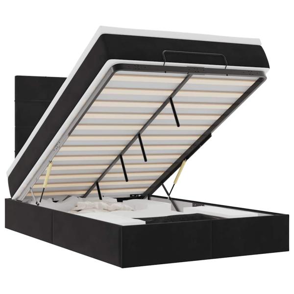 Ottoman-Bett mit Matratzen Schwarz 120x190 cm Samt