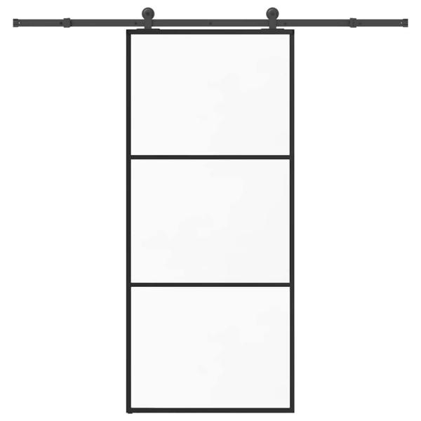 ARDEBO.de - Schiebetür mit Beschlag 90x205 cm ESG-Glas & Aluminium