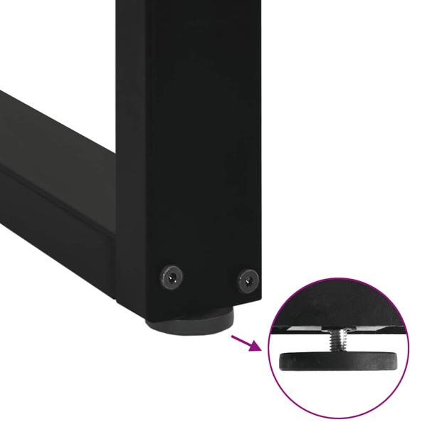 ARDEBO.de - Bartischbeine U-Form 2 Stk. Schwarz 40x(110-111) cm Stahl