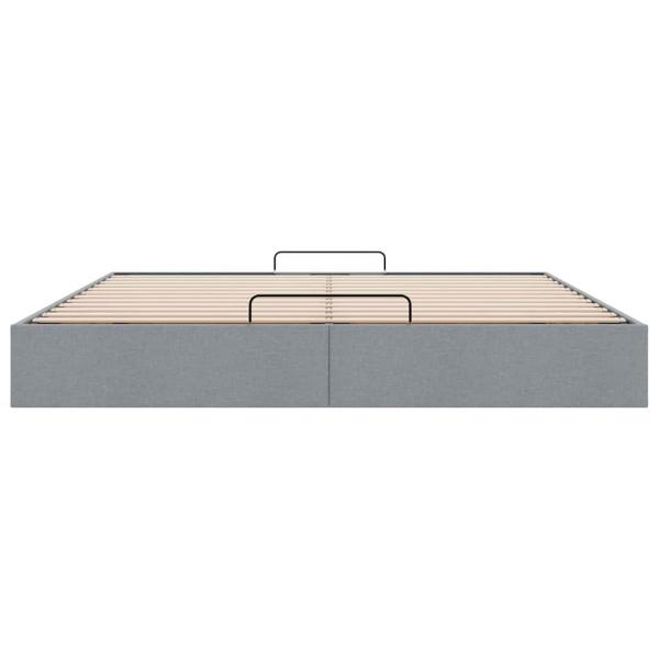 Ottoman-Bett ohne Matratze Hellgrau 180x200 cm Stoff