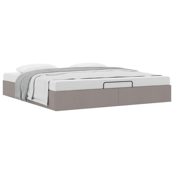 Ottoman-Bett ohne Matratze Taupe 200x200 cm Stoff