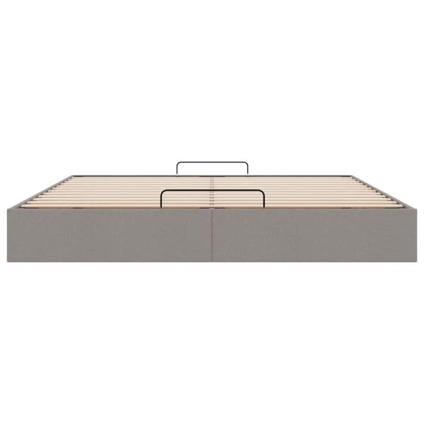 Ottoman-Bett ohne Matratze Taupe 200x200 cm Stoff