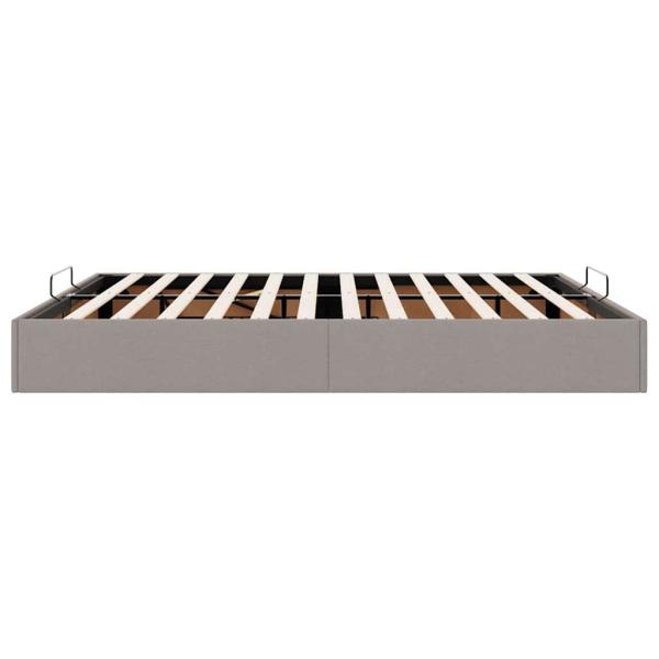 Ottoman-Bett ohne Matratze Taupe 200x200 cm Stoff