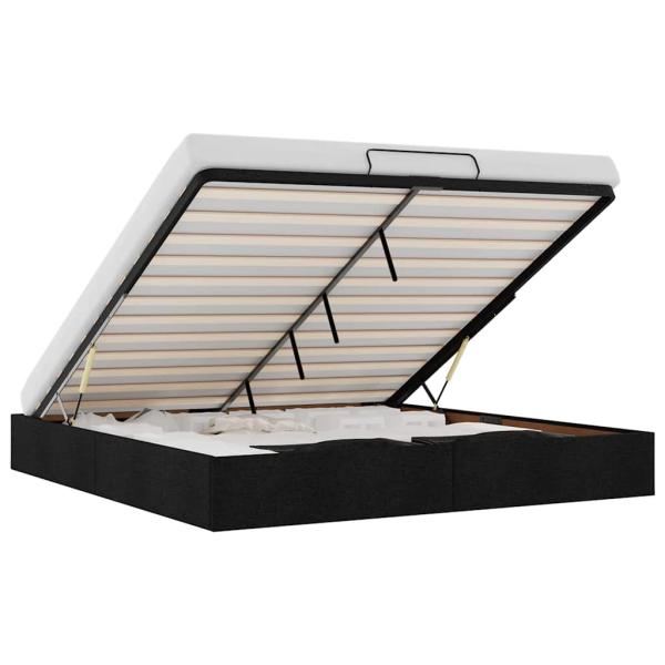 Ottoman-Bett ohne Matratze Schwarz 200x200 cm Stoff