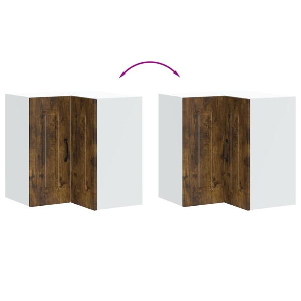 Küchen-Eckhängeschrank Kalmar Räuchereiche Holzwerkstoff