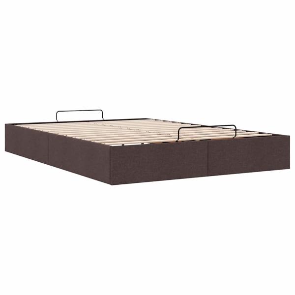 Ottoman-Bett ohne Matratze Dunkelbraun 140x200 cm Stoff