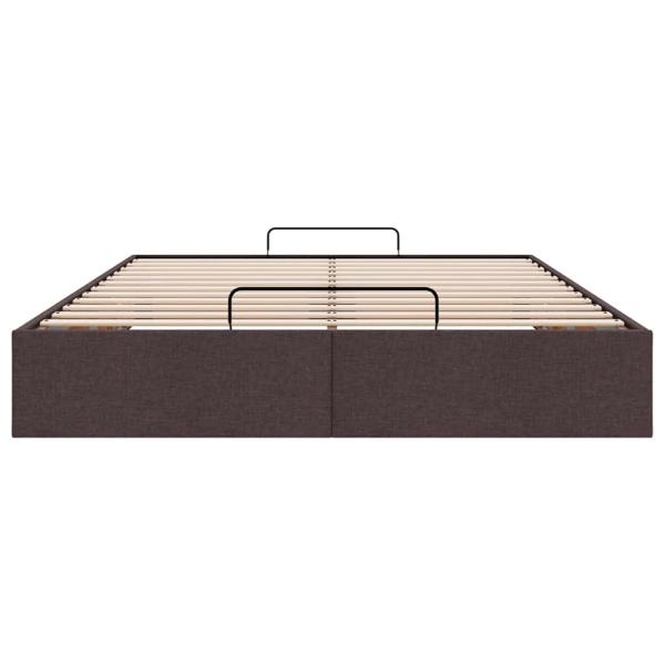 Ottoman-Bett ohne Matratze Dunkelbraun 140x200 cm Stoff