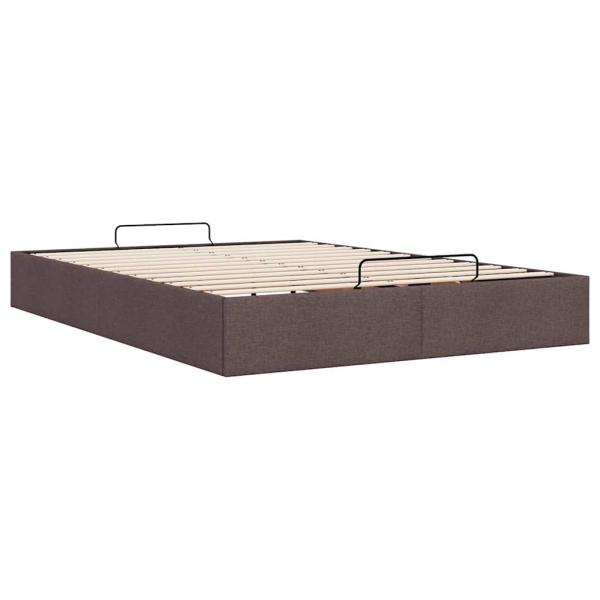 Ottoman-Bett ohne Matratze Dunkelbraun 140x200 cm Stoff