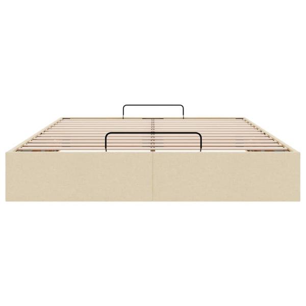 Ottoman-Bett ohne Matratze Creme 140x200 cm Stoff