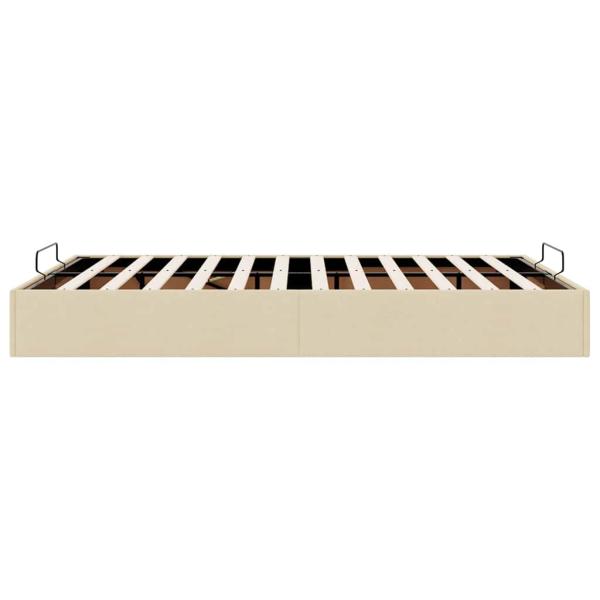 Ottoman-Bett ohne Matratze Creme 140x200 cm Stoff