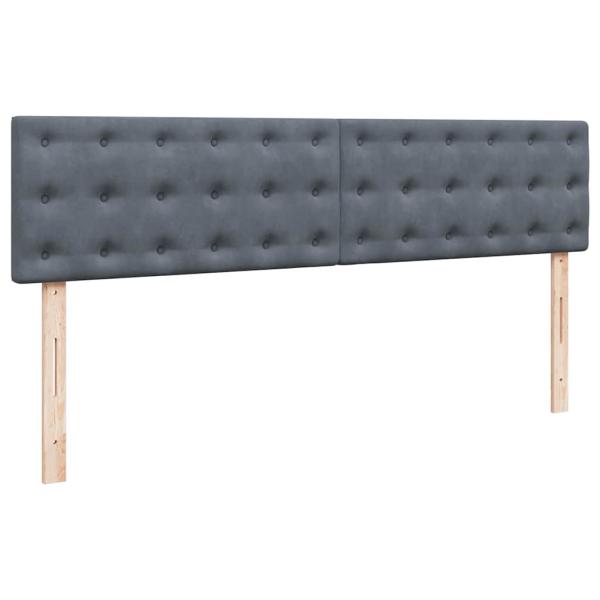 Ottoman-Bett mit Matratzen Dunkelgrau 180x200 cm Samt