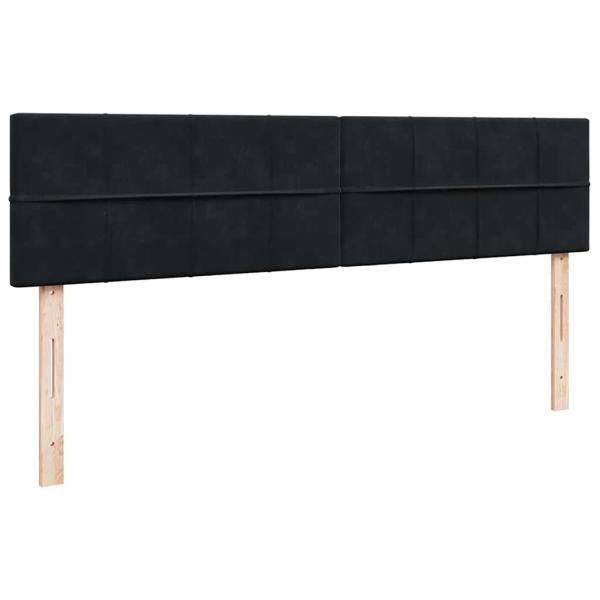 Ottoman-Bett mit Matratzen Schwarz 200x200 cm Samt