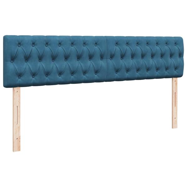 Ottoman-Bett mit Matratzen Dunkelblau 180x200 cm Samt