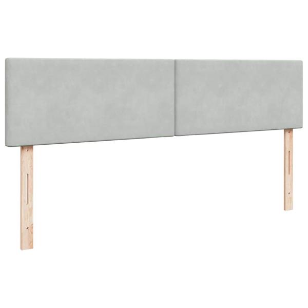 Ottoman-Bett mit Matratzen Hellgrau 180x200 cm Samt