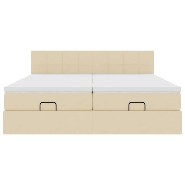 Ottoman-Bett mit Matratzen Creme 160x200 cm Stoff