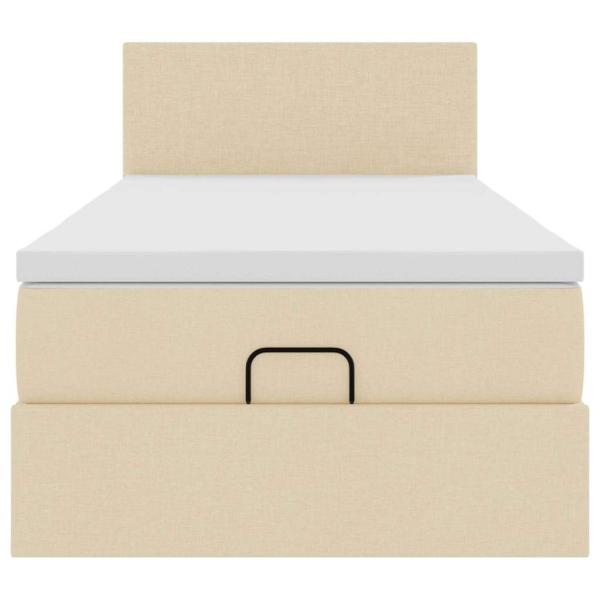 Ottoman-Bett mit Matratze Creme 80x200 cm Stoff