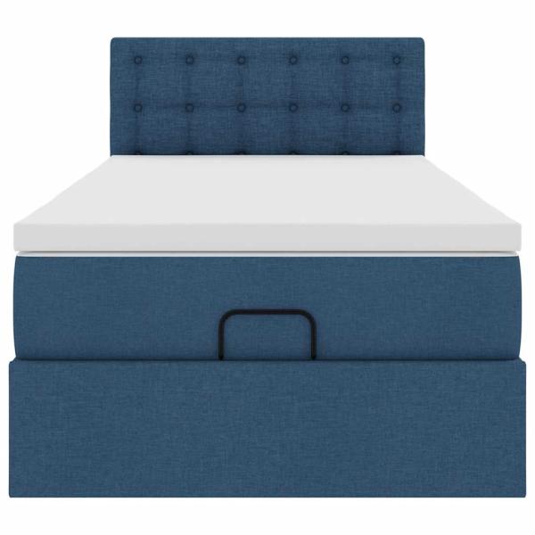 Ottoman-Bett mit Matratze Blau 90x190 cm Stoff