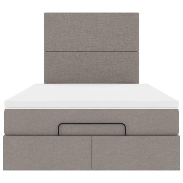 Ottoman-Bett mit Matratze Taupe 120x200 cm Stoff
