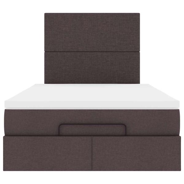 Ottoman-Bett mit Matratze Dunkelbraun 120x200 cm Stoff
