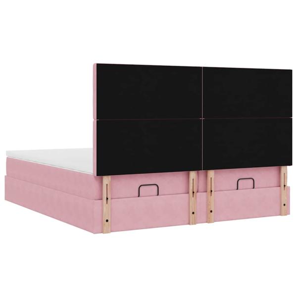 ARDEBO.de - Ottoman-Bett mit Matratzen Rosa 200x200 cm Samt