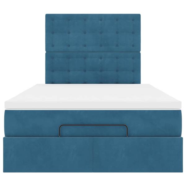 Ottoman-Bett mit Matratzen Dunkelblau 120x200 cm Samt