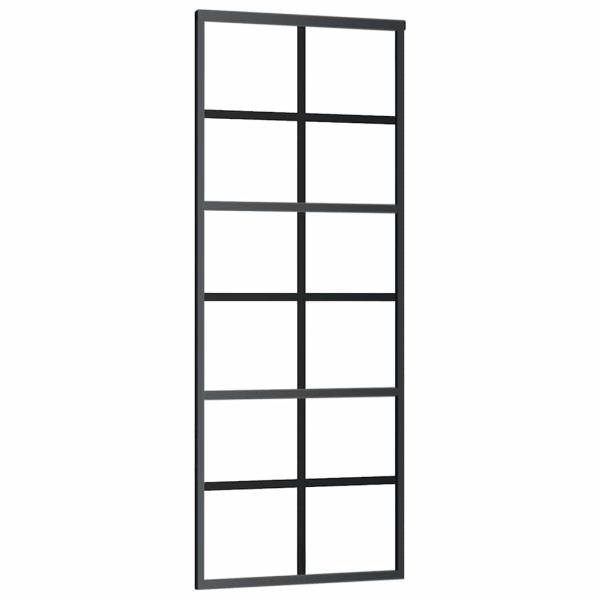 Schiebetür mit Beschlag 76x205 cm ESG-Glas & Aluminium