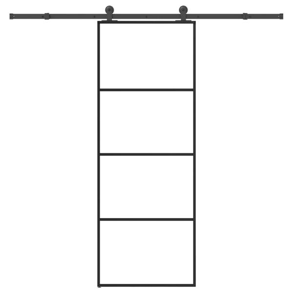 ARDEBO.de - Schiebetür mit Beschlag 76x205 cm ESG-Glas & Aluminium