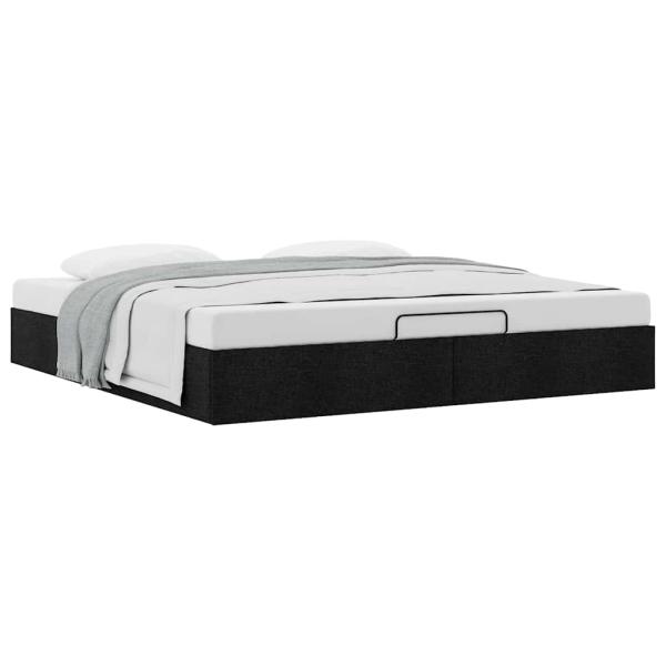 Ottoman-Bett ohne Matratze Schwarz 180x200 cm Stoff