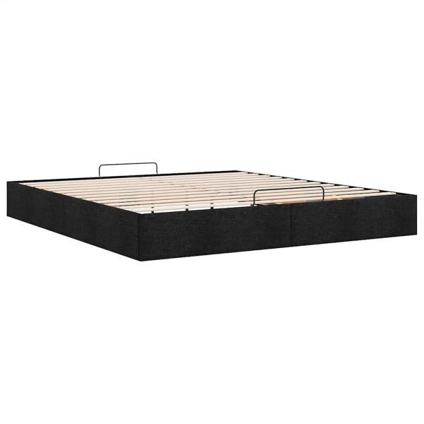 Ottoman-Bett ohne Matratze Schwarz 180x200 cm Stoff