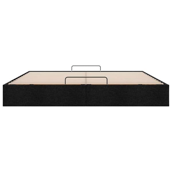 Ottoman-Bett ohne Matratze Schwarz 180x200 cm Stoff