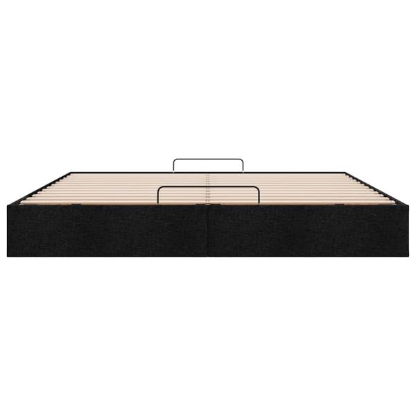 Ottoman-Bett ohne Matratze Schwarz 160x200 cm Stoff