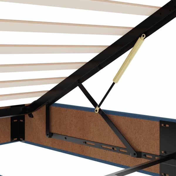 Ottoman-Bett ohne Matratze Blau 200x200 cm Stoff