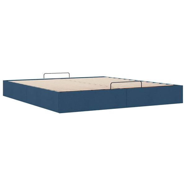Ottoman-Bett ohne Matratze Blau 200x200 cm Stoff