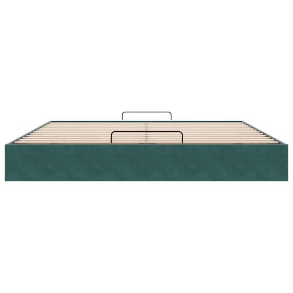 Ottoman-Bett ohne Matratze Dunkelgrün 180x200 cm Samt