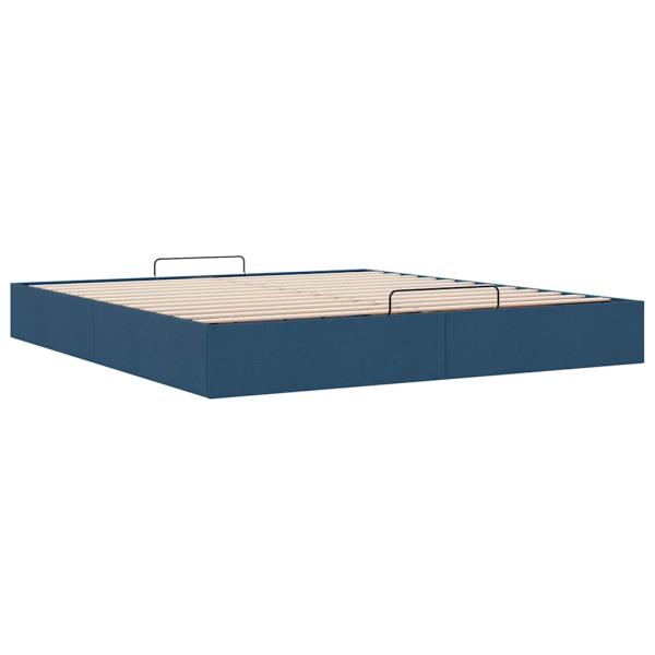 Ottoman-Bett ohne Matratze Blau 180x200 cm Stoff