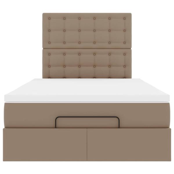 Ottoman-Bett mit Matratze Cappuccino-Braun 120x200cm Kunstleder