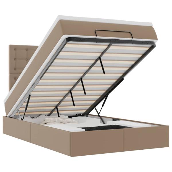 Ottoman-Bett mit Matratze Cappuccino-Braun 120x190cm Kunstleder