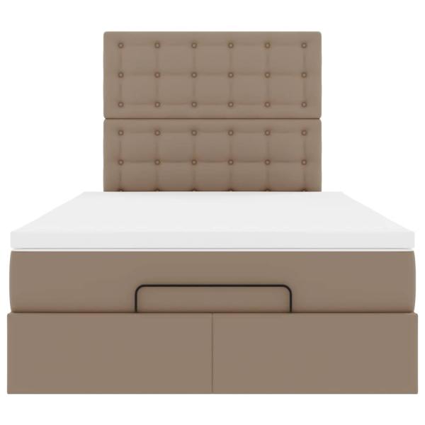 Ottoman-Bett mit Matratze Cappuccino-Braun 120x190cm Kunstleder