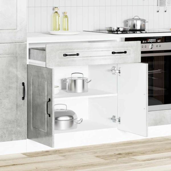 Küchenunterschrank Kalmar Betongrau Holzwerkstoff