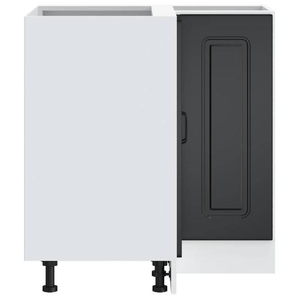 Küchen-Eckunterschrank Kalmar Schwarz Holzwerkstoff