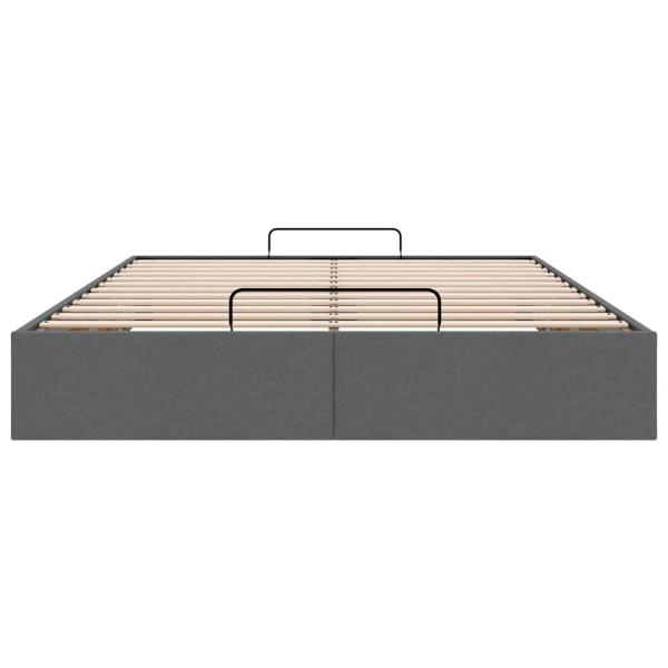 Ottoman-Bett ohne Matratze Dunkelgrau 140x200 cm Stoff