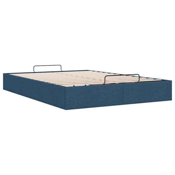 ARDEBO.de - Ottoman-Bett ohne Matratze Blau 140x200 cm Stoff