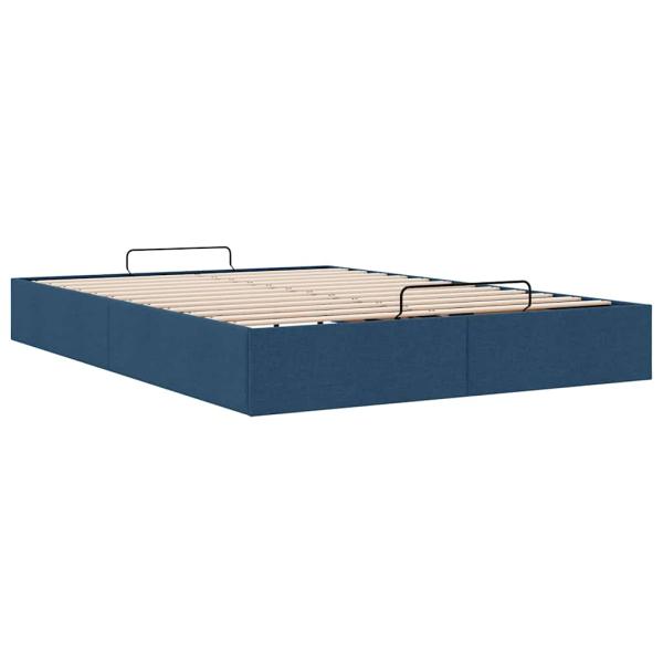 Ottoman-Bett ohne Matratze Blau 140x200 cm Stoff