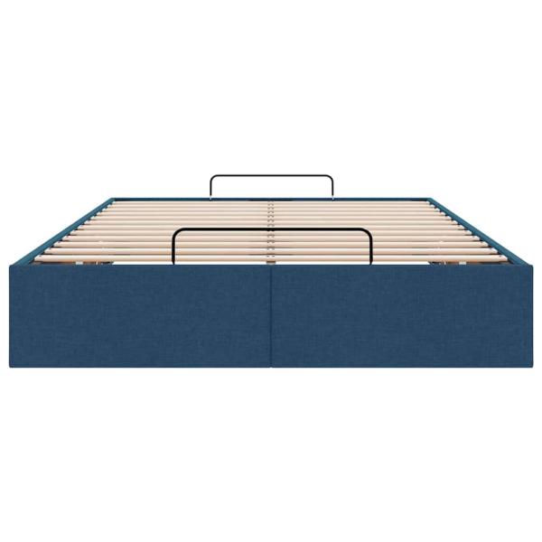 Ottoman-Bett ohne Matratze Blau 120x200 cm Stoff