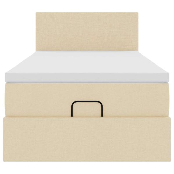 Ottoman-Bett mit Matratze Creme 80x200 cm Stoff