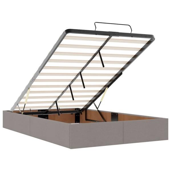 Ottoman-Bett mit Matratze Taupe 120x200 cm Stoff