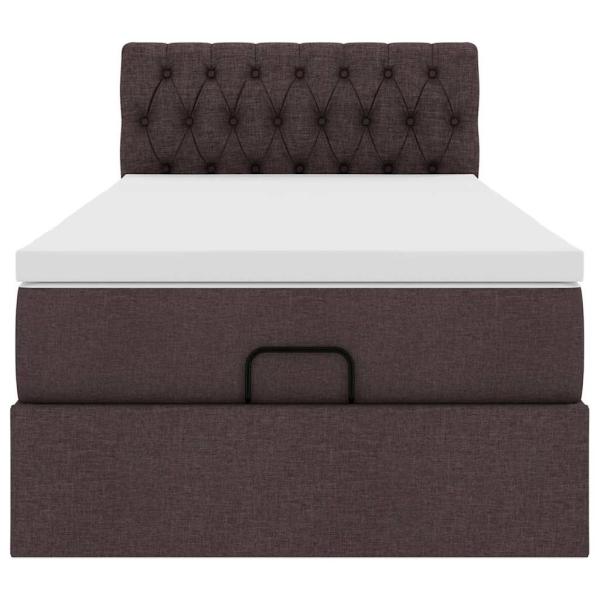 Ottoman-Bett mit Matratze Dunkelbraun 100x200 cm Stoff