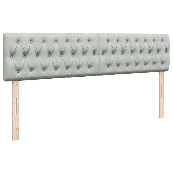 Ottoman-Bett mit Matratzen Hellgrau 180x200 cm Samt