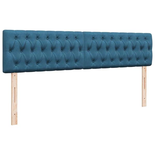 Ottoman-Bett mit Matratzen Dunkelblau 160x200 cm Samt
