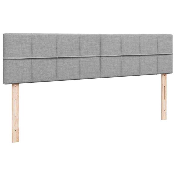 Ottoman-Bett mit Matratzen Hellgrau 180x200 cm Stoff